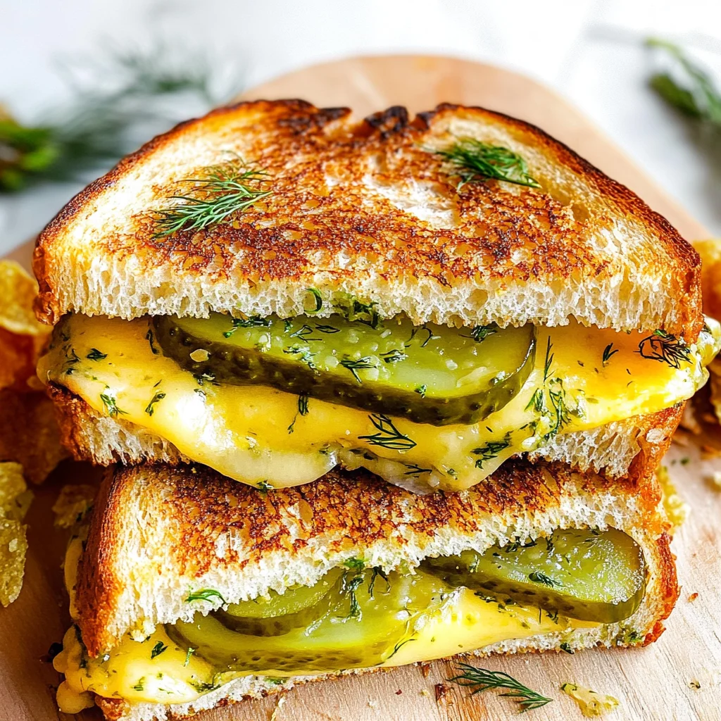 Crispy Dill Pickle Grilled Cheese Sandwich