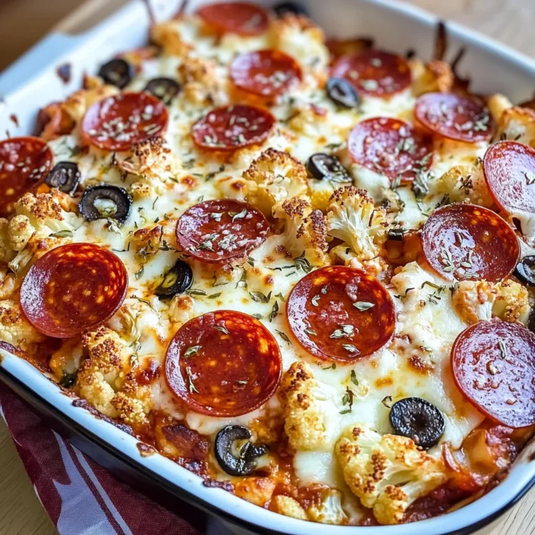 Keto Cauliflower Pizza Casserole